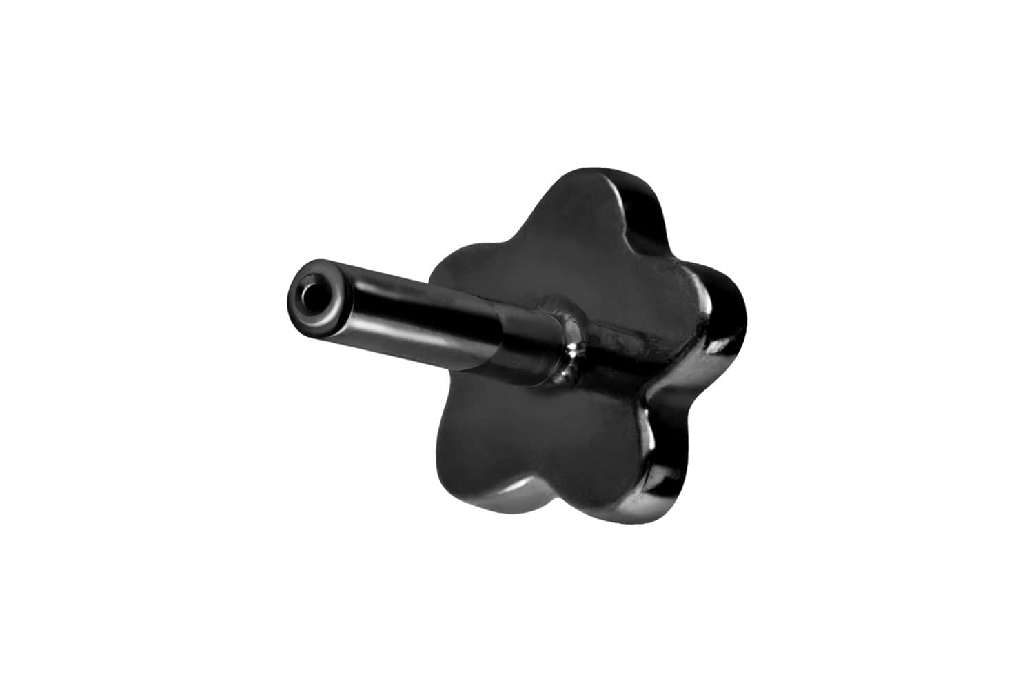 Titan Labret Piercing mit Push Fit ohne Kugel BLUME
